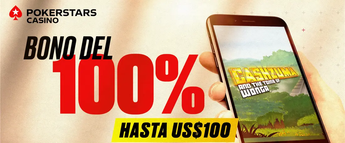Bono del 100% hasta US$100 en PokerStars Casino